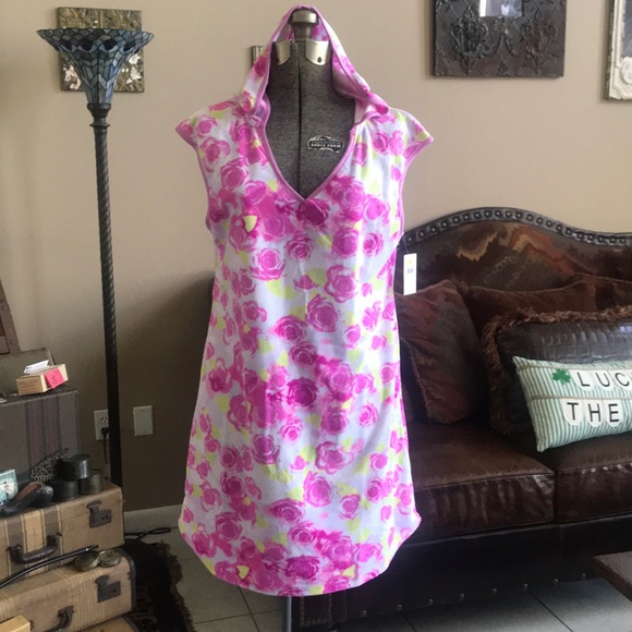 BETSEY JOHNSON Rose Hoodie Swim Cover Night Shirt